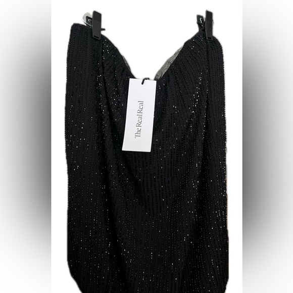 L’AGENCE black STRAPLESS BEADED TOP - Picture 1 of 5